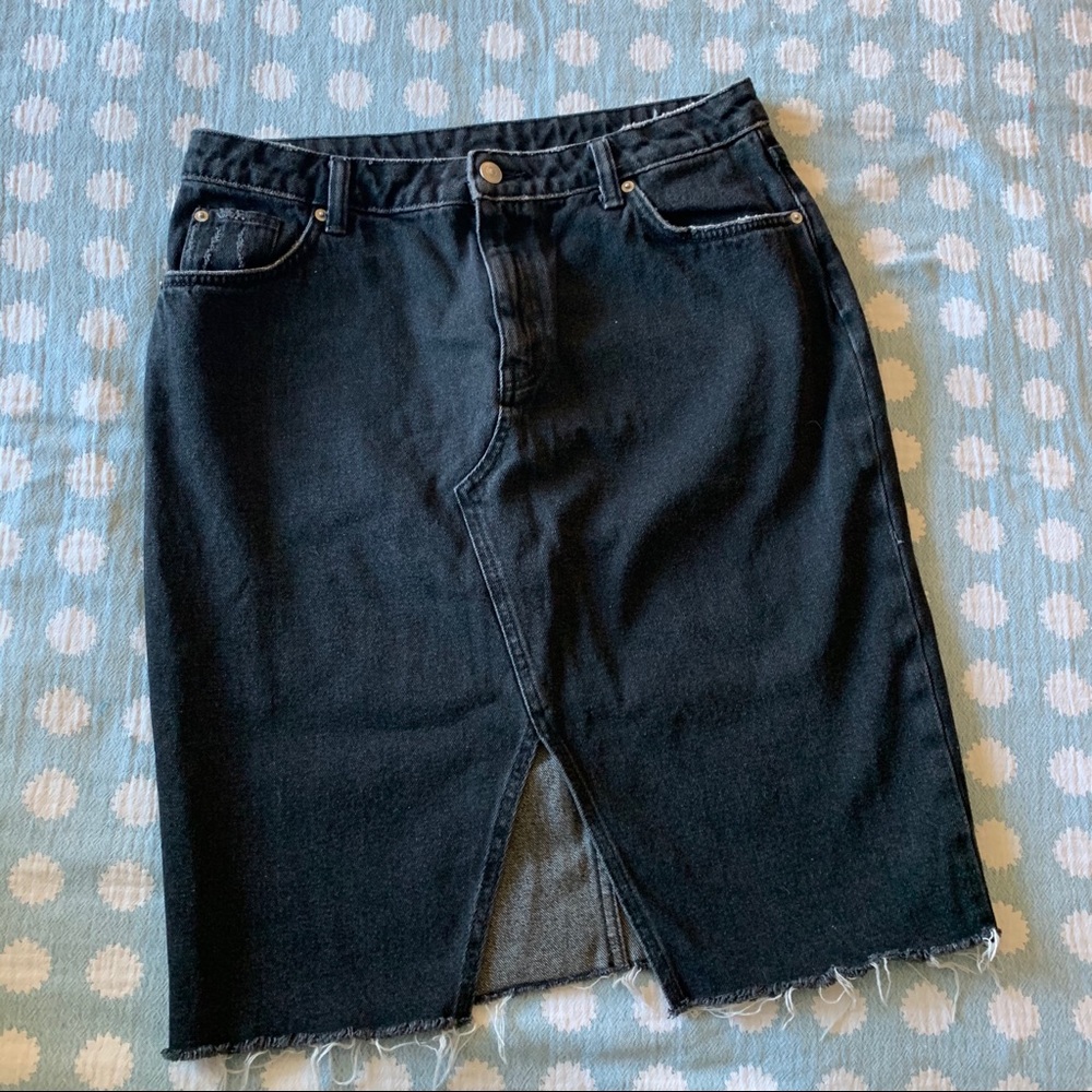 90S 🥀 midi flattering stretch denim pencil skirt